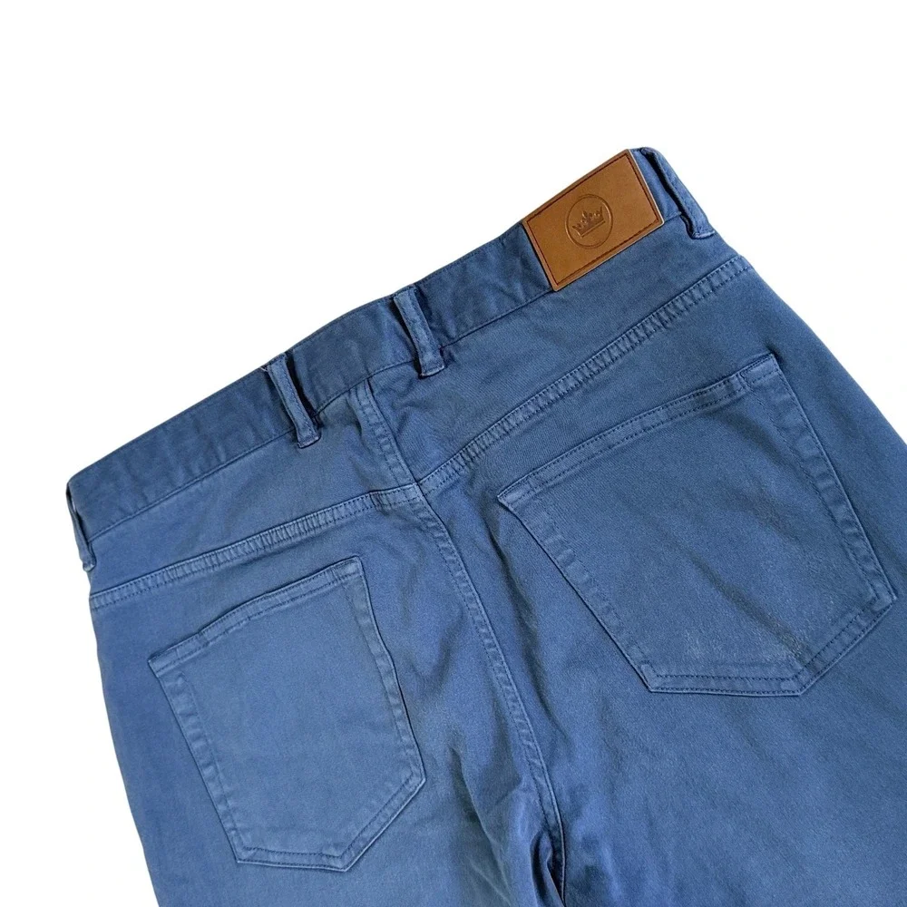 Peter Millar Crown 5-Pocket Pants Mens 31 Blue Cotton Modal Stretch Straight Leg